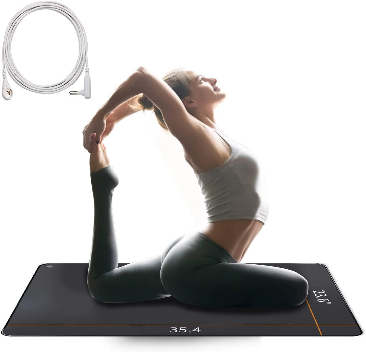 23.6" X 35.4" Grounding Mat Kit with 15Ft Grounding Cord,Grounding Pad for Health Grounding Bed Mat for Foot Mat,Computer Mat, Sleep Mat, Pet Mat