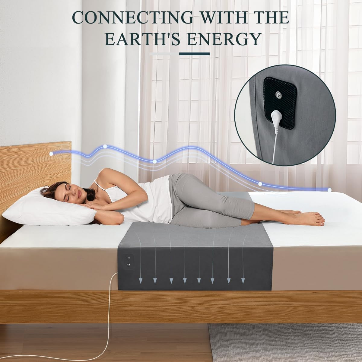 GROUNDING MAT - 90% Organic Cotton 10% Silver fiber - Fits all mattresses, outlet tester included