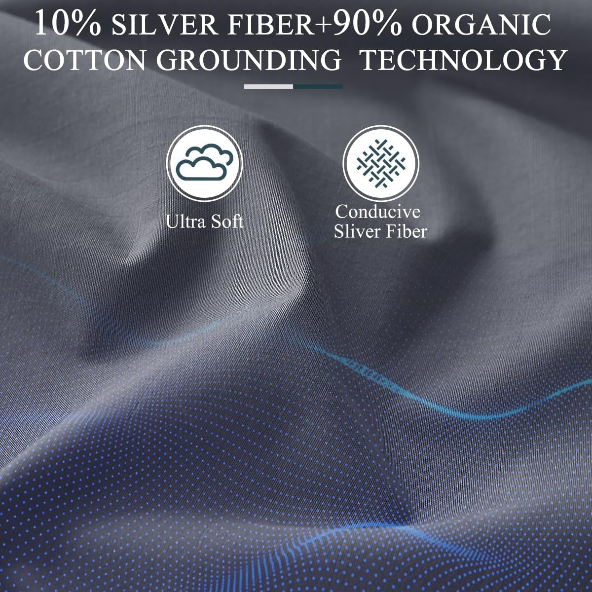 GROUNDING MAT - 90% Organic Cotton 10% Silver fiber - Fits all mattresses, outlet tester included