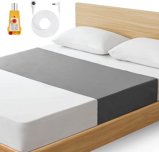 GROUNDING MAT - 90% Organic Cotton 10% Silver fiber - Fits all mattresses, outlet tester included