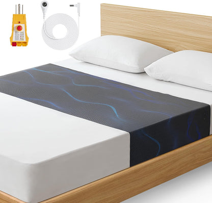 GROUNDING MAT - 90% Organic Cotton 10% Silver fiber - Fits all mattresses, outlet tester included